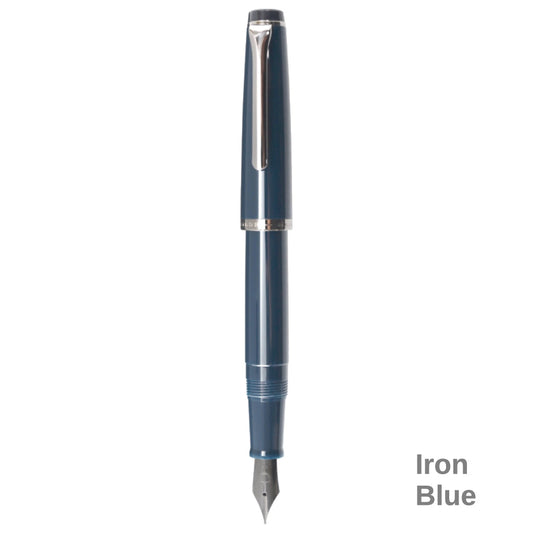 Sailor Lecoule Fountain Pen Iron Blue Stainless Medium Fine Nib