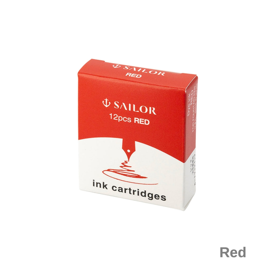 Sailor Fountain Pen Ink Cartridge  -  Red 12 Pack