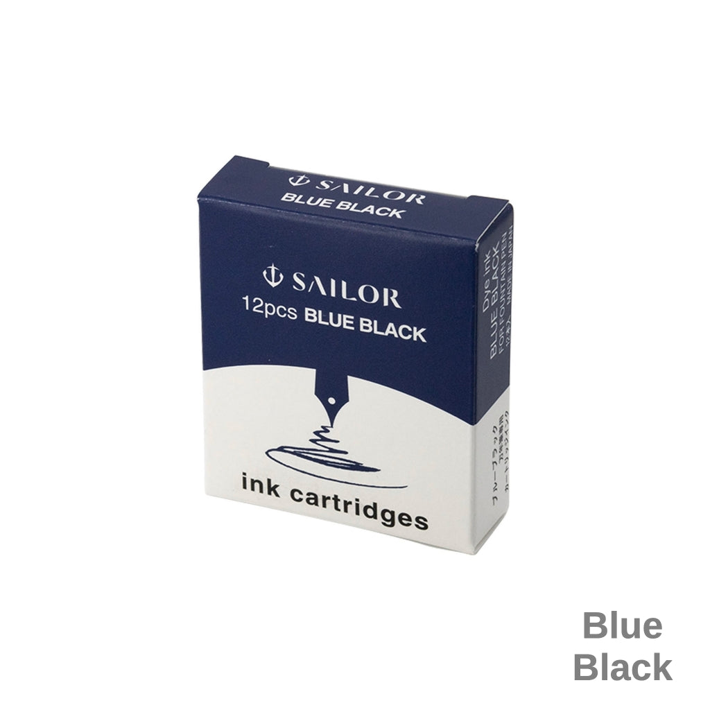 Sailor Fountain Pen Ink Cartridge  -  Blue Black 12 Pack
