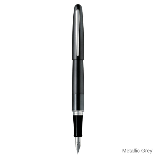 Pilot Cocoon Fountain Pen Metallic Grey Stainless Fine Nib (Metropolitan)