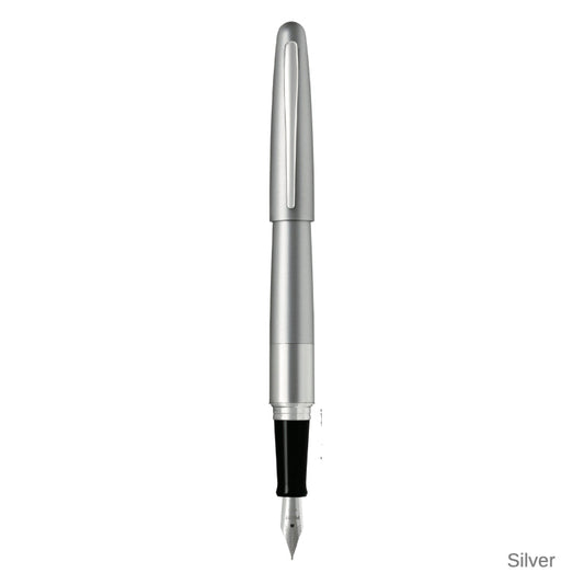 Pilot Cocoon Fountain Pen Silver Stainless Fine Nib (Metropolitan)