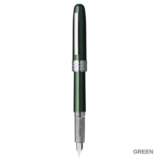 Platinum Plaisir Fountain Pen Green Stainless Fine Nib