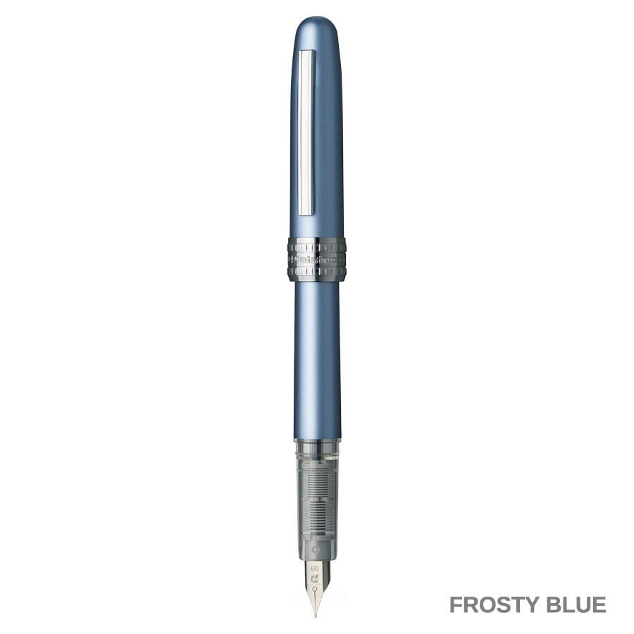 Platinum Plaisir Fountain Pen Frosty Blue Barrel Stainless Medium Nib