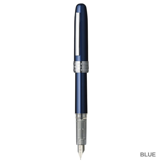 Platinum Plaisir Fountain Pen Blue Stainless Fine Nib G Pack